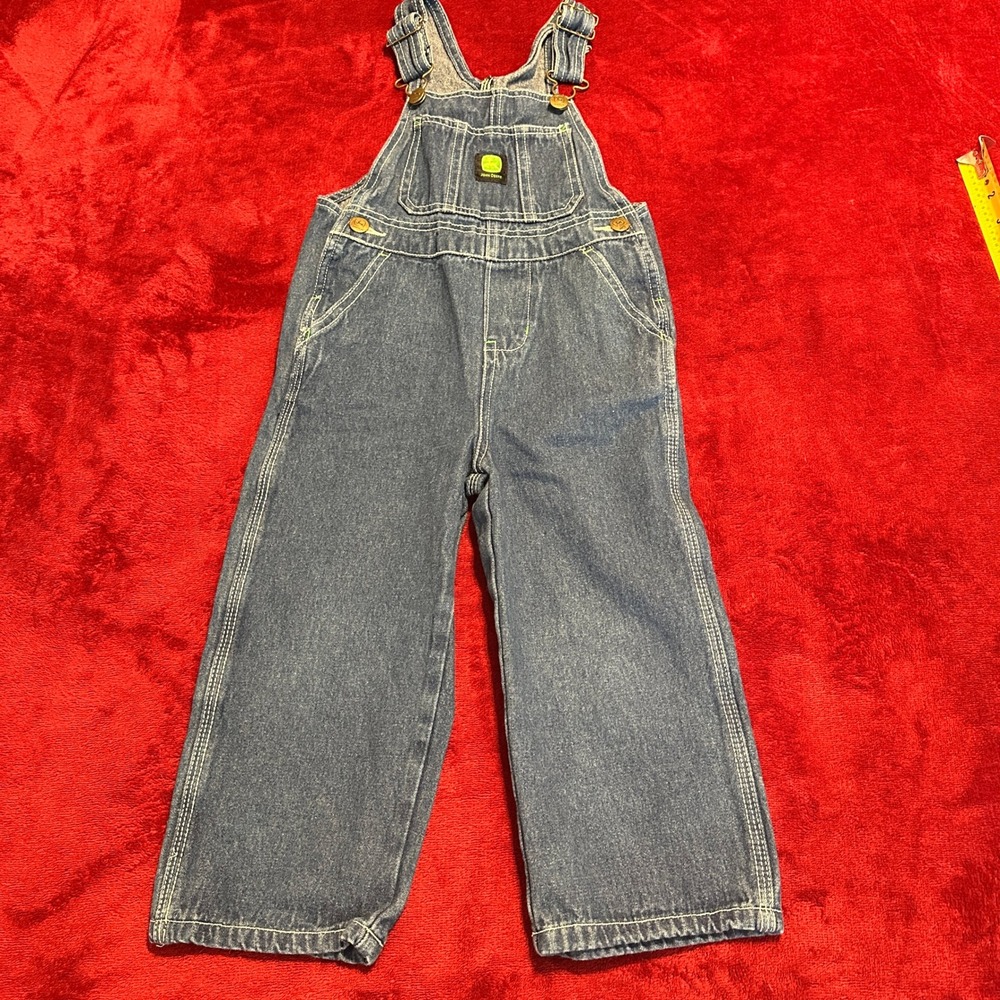 John Deere Boys Denim Overalls Blue 4T‎ Bib Carpenter Jeans JFBV061N3T1